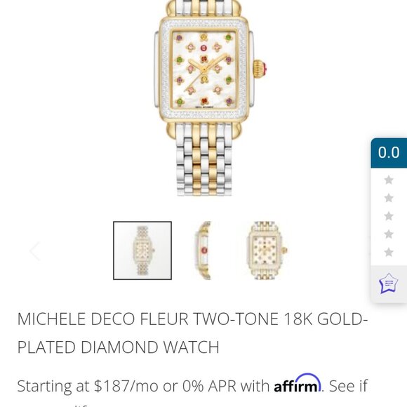 Michele Deco Fleur Special Edition Two-Tone 18K Gold-Plated Stainless Steel Diam